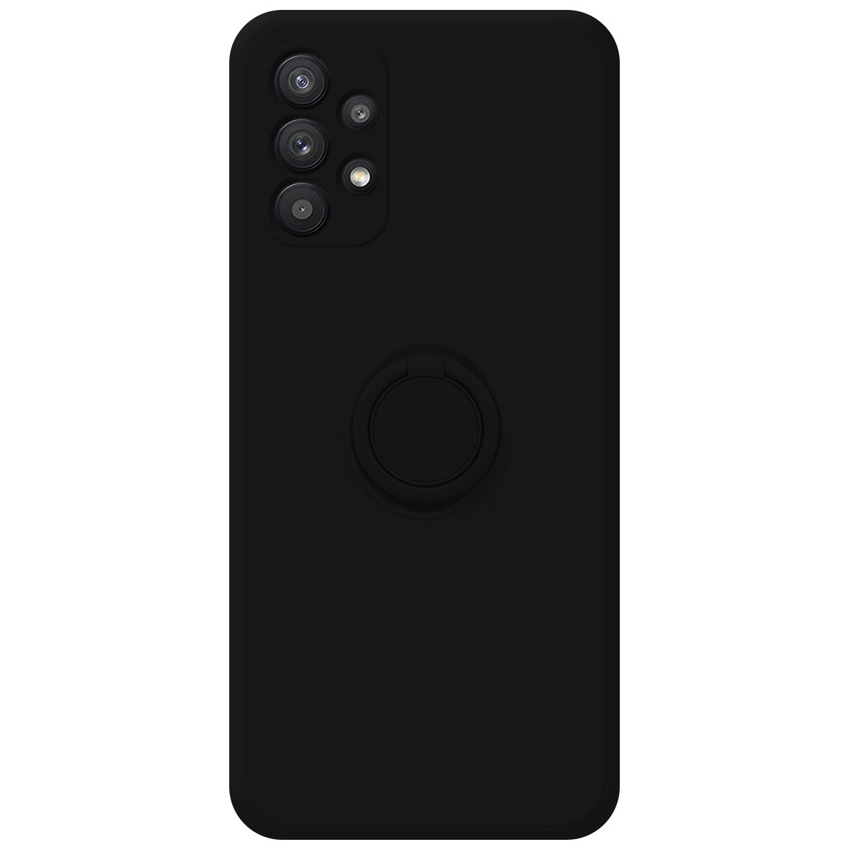 Funda Silicona Líquida Ultra Suave con Anillo para Samsung Galaxy A32 5G color Negro
