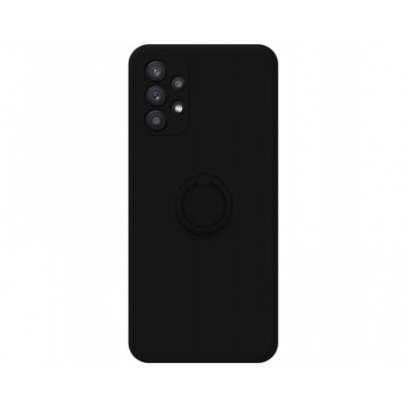 Funda Silicona Líquida Ultra Suave con Anillo para Samsung Galaxy A32 5G color Negro