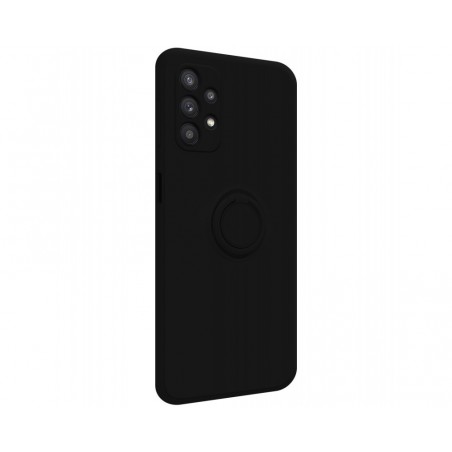 Funda Silicona Líquida Ultra Suave con Anillo para Samsung Galaxy A32 5G color Negro