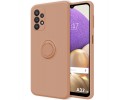 Funda Silicona Líquida Ultra Suave con Anillo para Samsung Galaxy A32 5G color Rosa
