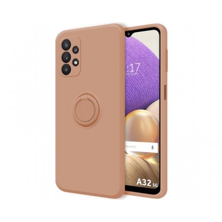 Funda Silicona Líquida Ultra Suave con Anillo para Samsung Galaxy A32 5G color Rosa