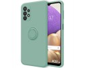 Funda Silicona Líquida Ultra Suave con Anillo para Samsung Galaxy A32 5G color Verde