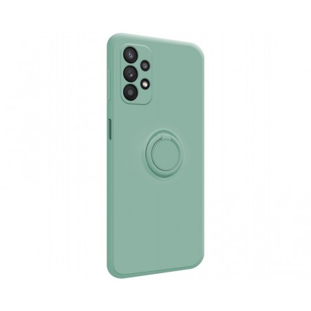 Funda Silicona Líquida Ultra Suave con Anillo para Samsung Galaxy A32 5G color Verde