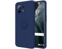 Funda Silicona Líquida Ultra Suave con Anillo para Xiaomi Mi 11 5G color Azul