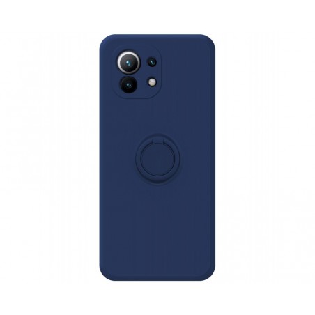 Funda Silicona Líquida Ultra Suave con Anillo para Xiaomi Mi 11 5G color Azul