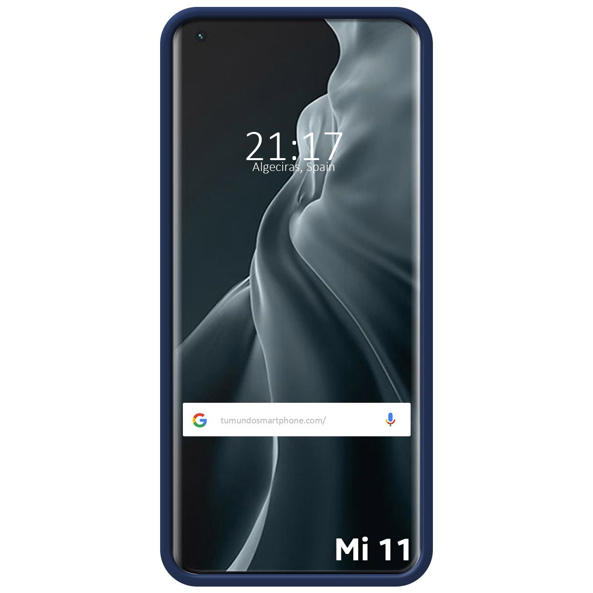 Funda Silicona Líquida Ultra Suave con Anillo para Xiaomi Mi 11 5G color Azul