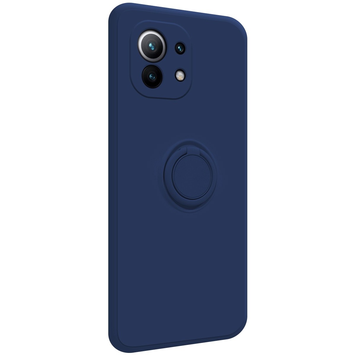 Funda Silicona Líquida Ultra Suave con Anillo para Xiaomi Mi 11 5G color Azul