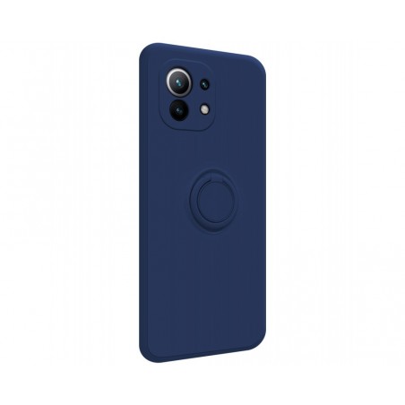 Funda Silicona Líquida Ultra Suave con Anillo para Xiaomi Mi 11 5G color Azul