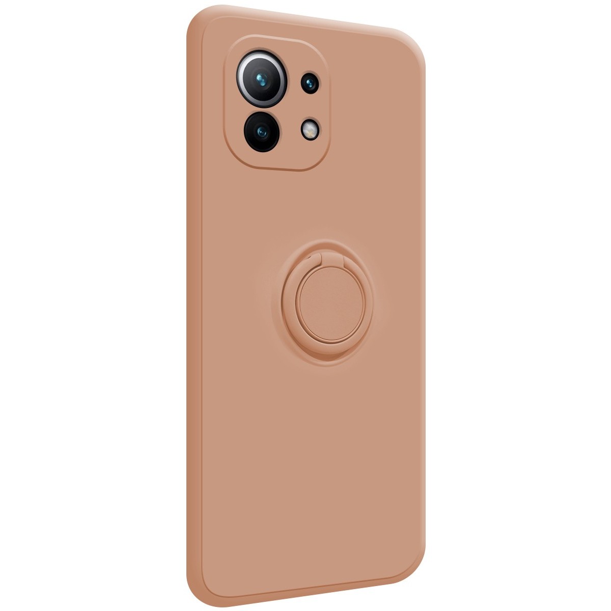 Funda Silicona Líquida Ultra Suave con Anillo para Xiaomi Mi 11 5G color Rosa