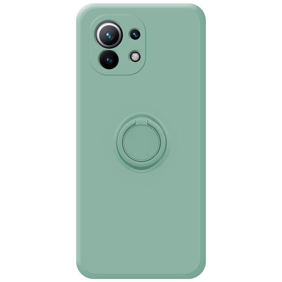 Funda Silicona Líquida Ultra Suave con Anillo para Xiaomi Mi 11 5G color Verde