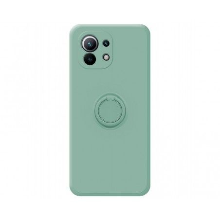 Funda Silicona Líquida Ultra Suave con Anillo para Xiaomi Mi 11 5G color Verde
