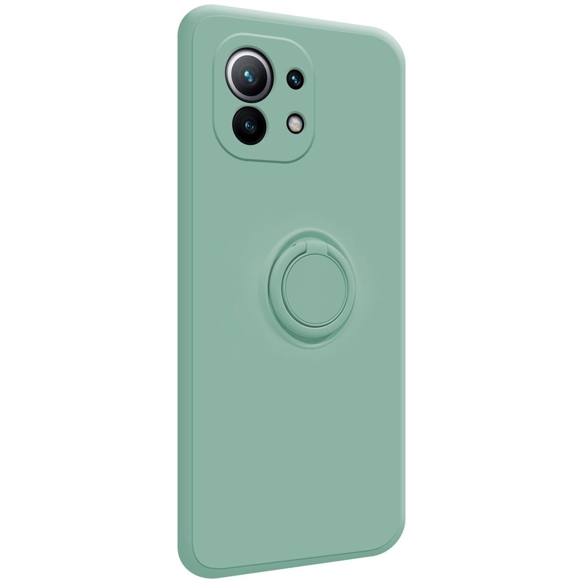 Funda Silicona Líquida Ultra Suave con Anillo para Xiaomi Mi 11 5G color Verde