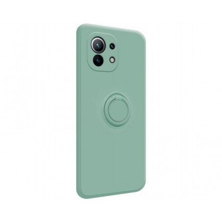 Funda Silicona Líquida Ultra Suave con Anillo para Xiaomi Mi 11 5G color Verde