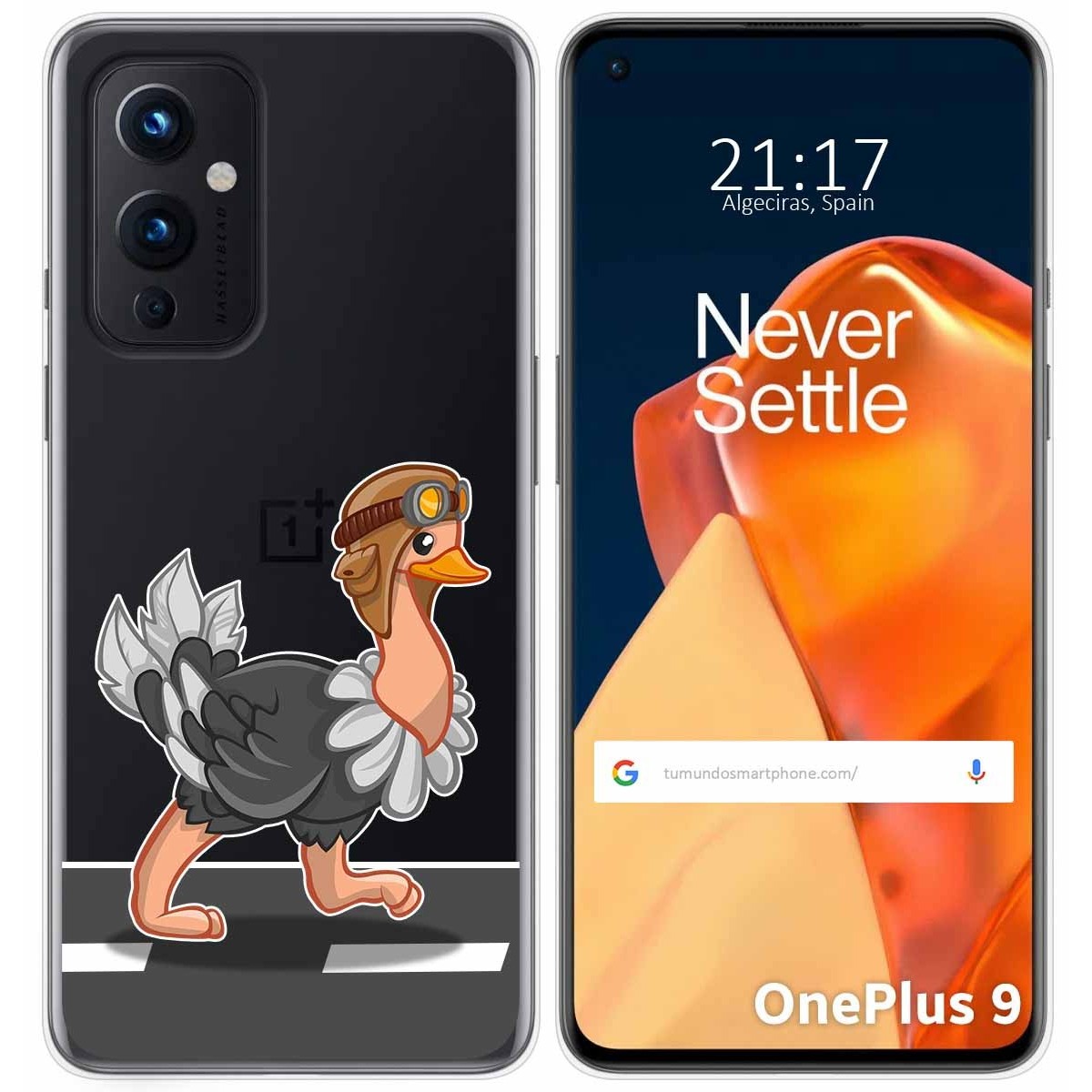 Funda Gel Transparente para OnePlus 9 5G diseño Avestruz Dibujos