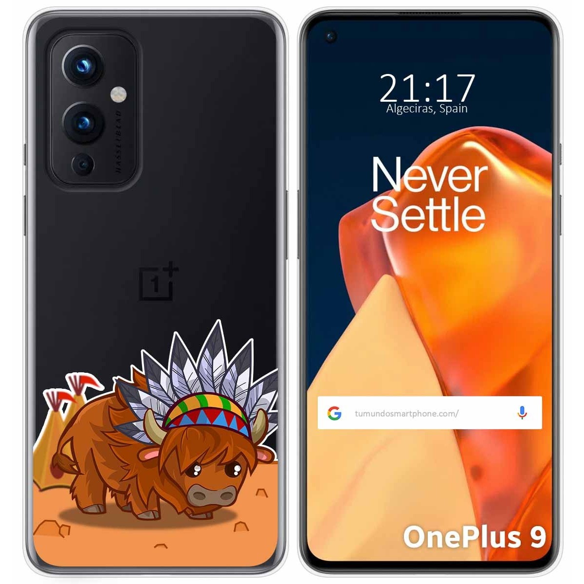 Funda Gel Transparente para OnePlus 9 5G diseño Bufalo Dibujos