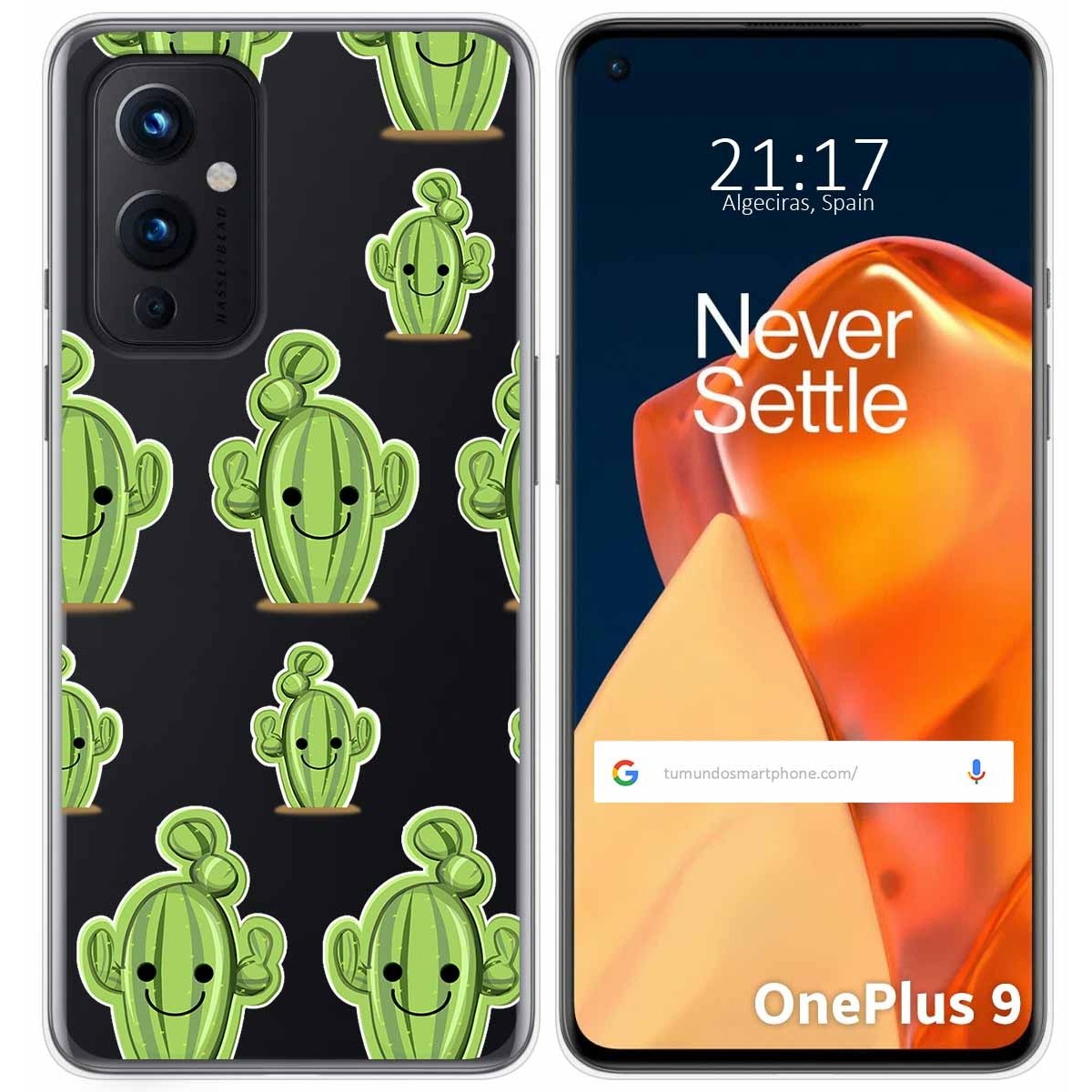 Funda Gel Transparente para OnePlus 9 5G diseño Cactus Dibujos