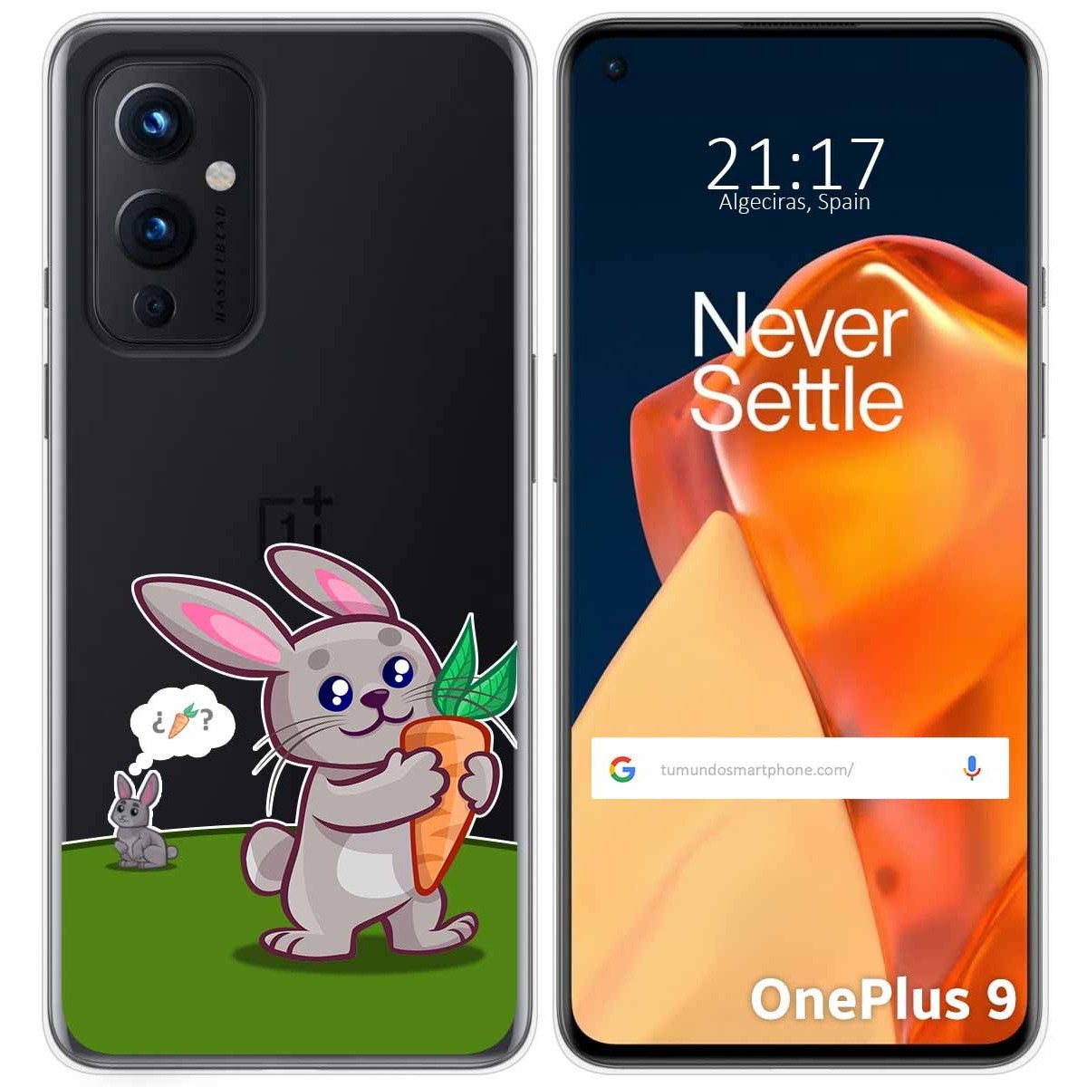 Funda Gel Transparente para OnePlus 9 5G diseño Conejo Dibujos