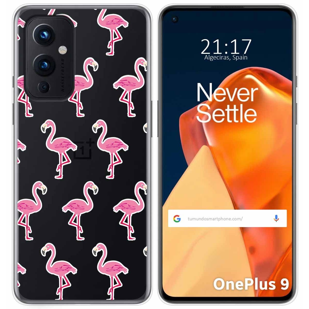 Funda Gel Transparente para OnePlus 9 5G diseño Flamenco Dibujos