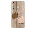 Funda Gel Tpu para Xiaomi Mi Max 2 Diseño Corazones Madera Dibujos
