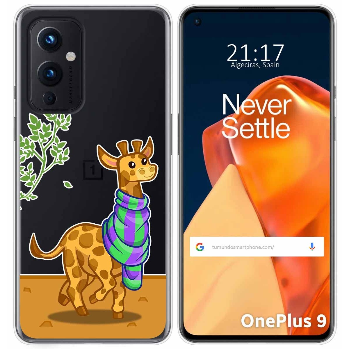 Funda Gel Transparente para OnePlus 9 5G diseño Jirafa Dibujos