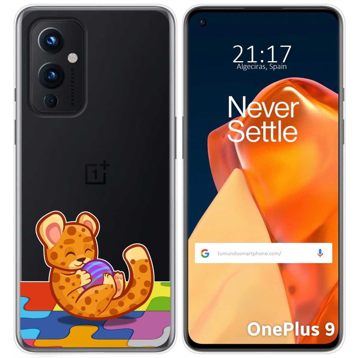 Funda Gel Transparente para OnePlus 9 5G diseño Leopardo Dibujos