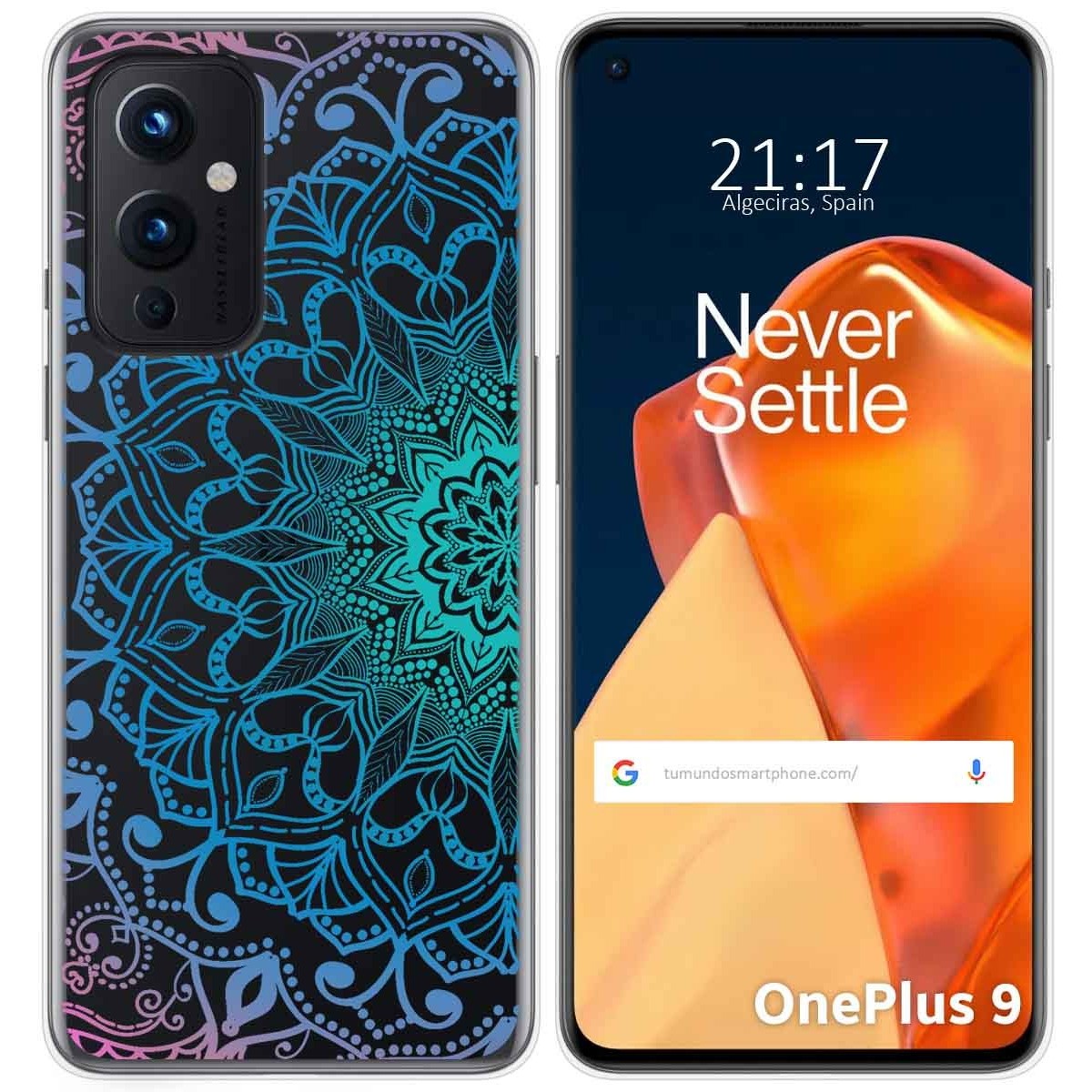 Funda Gel Transparente para OnePlus 9 5G diseño Mandala Dibujos