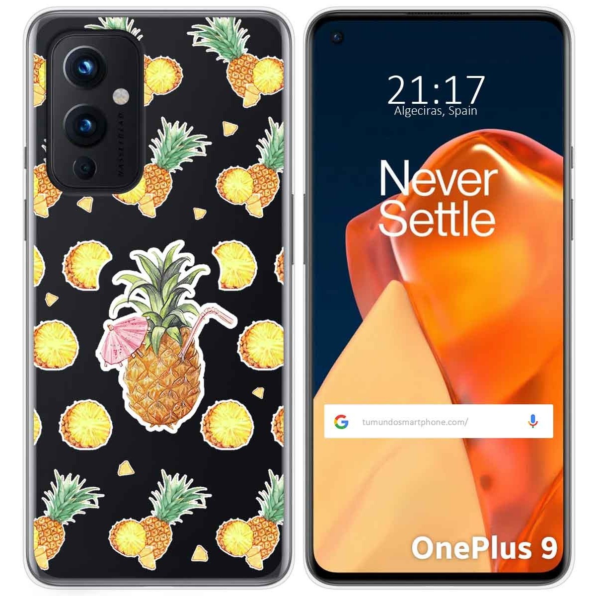 Funda Gel Transparente para OnePlus 9 5G diseño Piña Dibujos