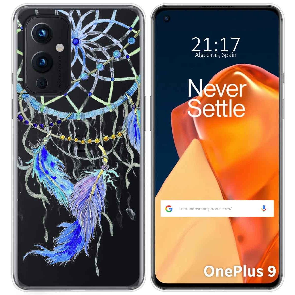 Funda Gel Transparente para OnePlus 9 5G diseño Plumas Dibujos