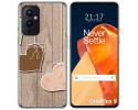 Funda Gel Tpu para OnePlus 9 5G diseño Corazones Madera Dibujos