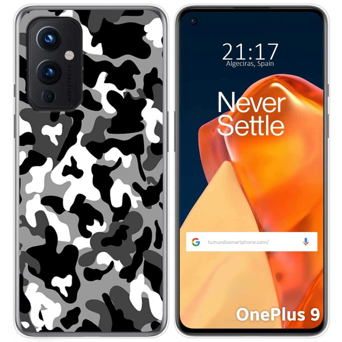 Funda Gel Tpu para OnePlus 9 5G diseño Snow Camuflaje Dibujos