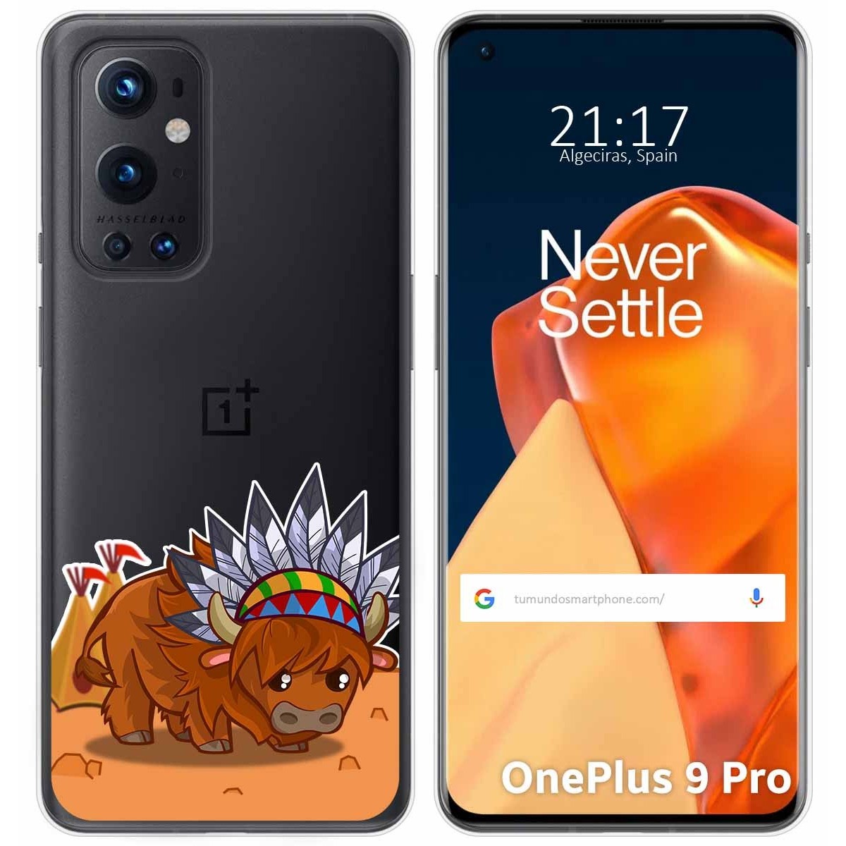 Funda Gel Transparente para OnePlus 9 Pro 5G diseño Bufalo Dibujos