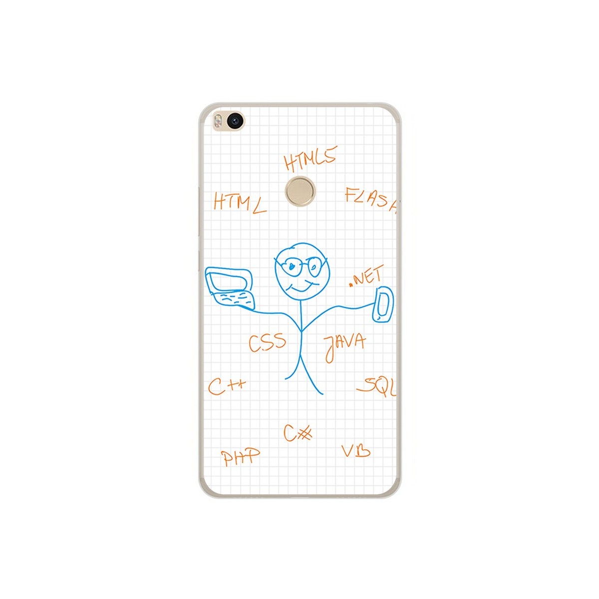 Funda Gel Tpu para Xiaomi Mi Max 2 Diseño Informatico Dibujos