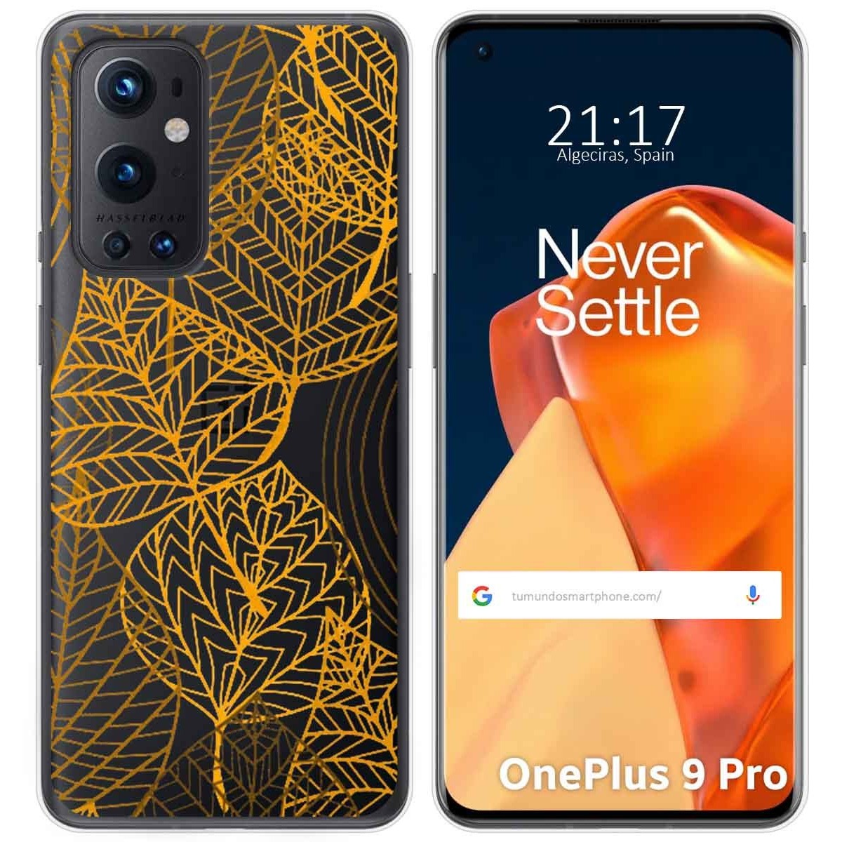 Funda Gel Transparente para OnePlus 9 Pro 5G diseño Hojas Dibujos