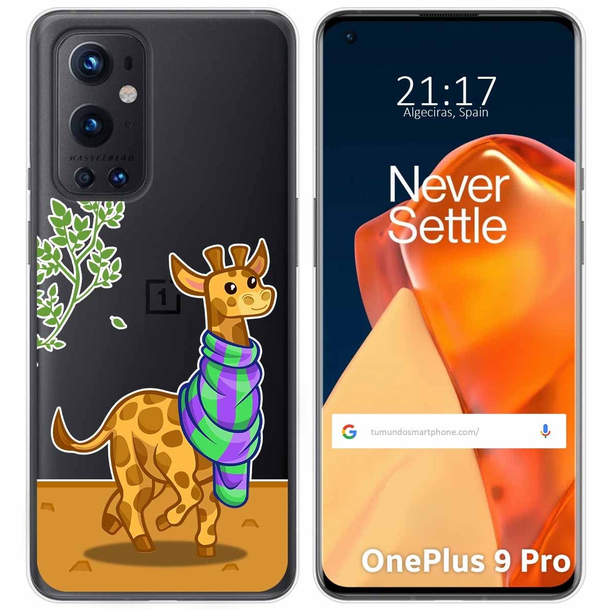 Funda Gel Transparente para OnePlus 9 Pro 5G diseño Jirafa Dibujos