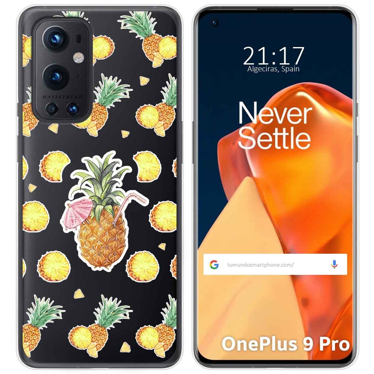 Funda Gel Transparente para OnePlus 9 Pro 5G diseño Piña Dibujos