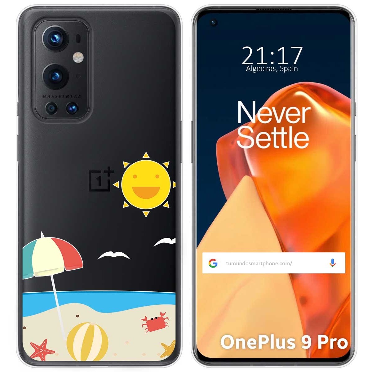 Funda Gel Transparente para OnePlus 9 Pro 5G diseño Playa Dibujos