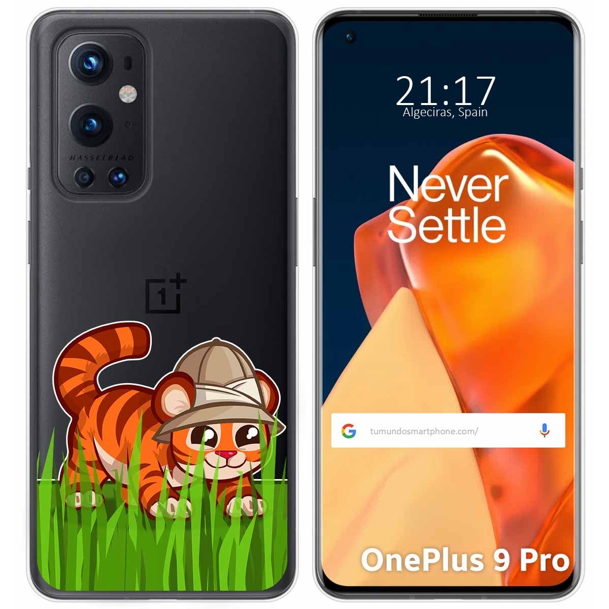 Funda Gel Transparente para OnePlus 9 Pro 5G diseño Tigre Dibujos