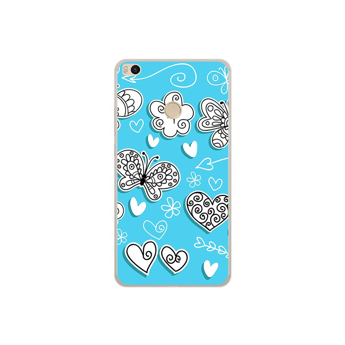 Funda Gel Tpu para Xiaomi Mi Max 2 Diseño Mariposas Dibujos