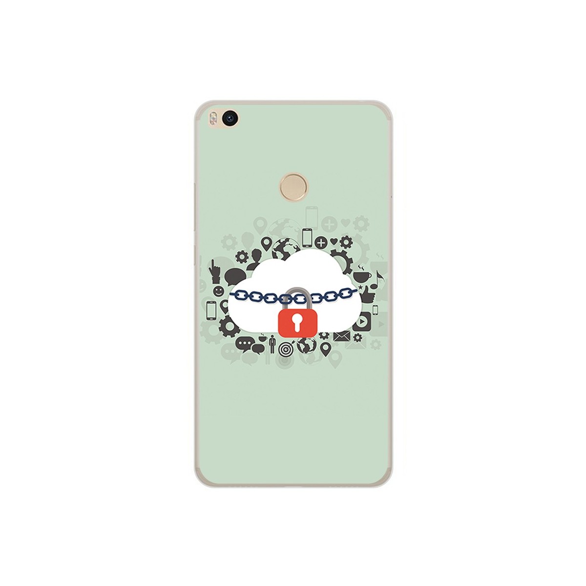 Funda Gel Tpu para Xiaomi Mi Max 2 Diseño Nube Dibujos