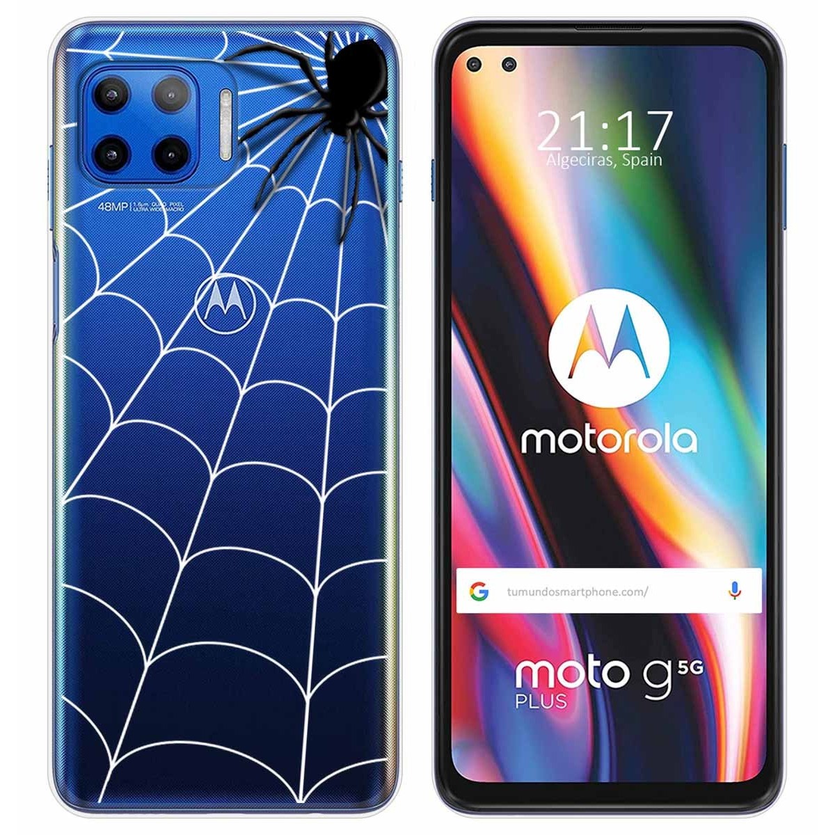 Funda Gel Transparente para Motorola Moto G 5G Plus diseño Araña Dibujos
