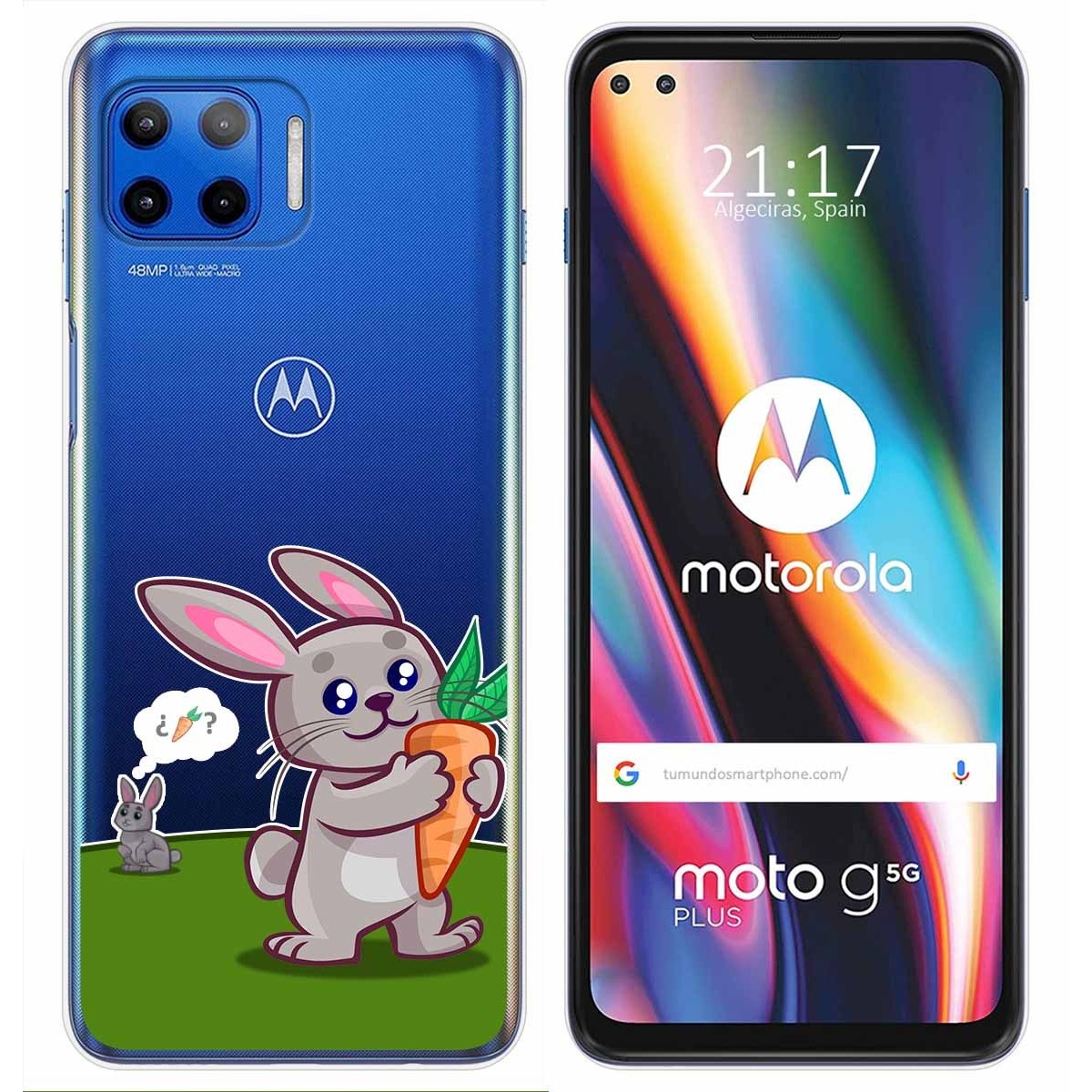 Funda Gel Transparente para Motorola Moto G 5G Plus diseño Conejo Dibujos