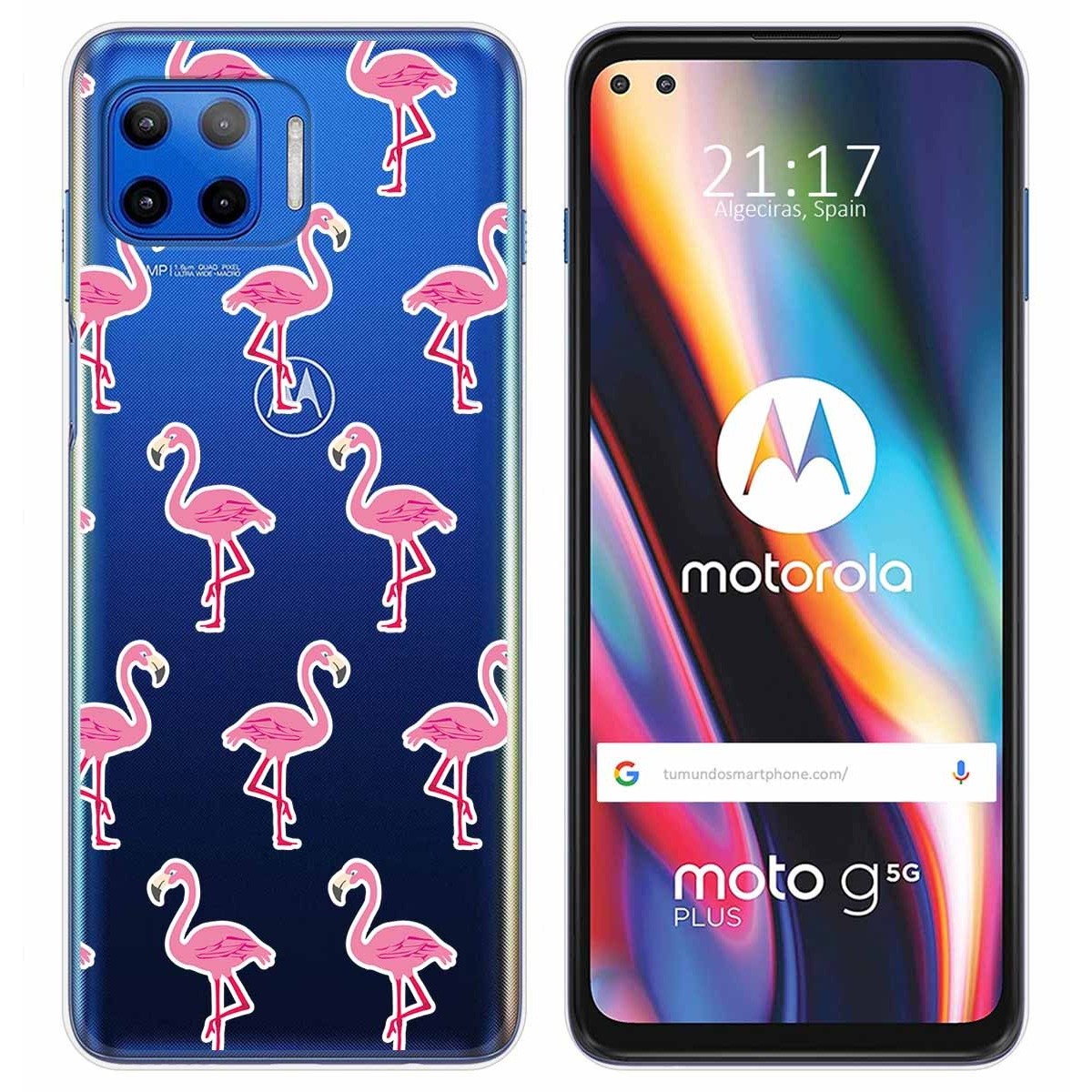 Funda Gel Transparente para Motorola Moto G 5G Plus diseño Flamenco Dibujos