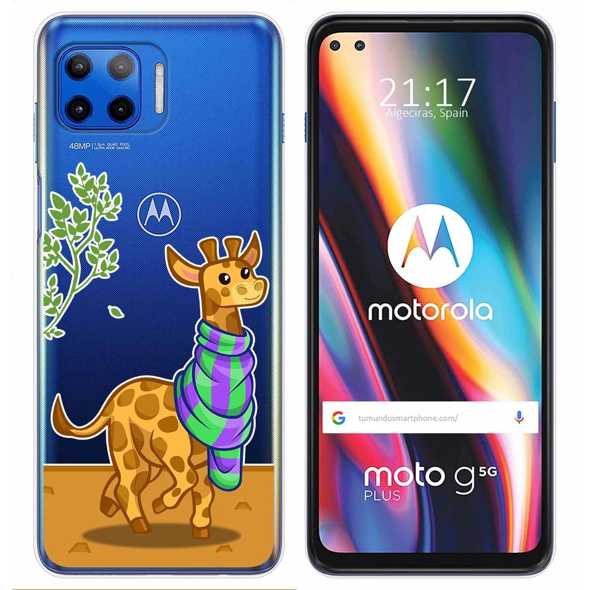 Funda Gel Transparente para Motorola Moto G 5G Plus diseño Jirafa Dibujos