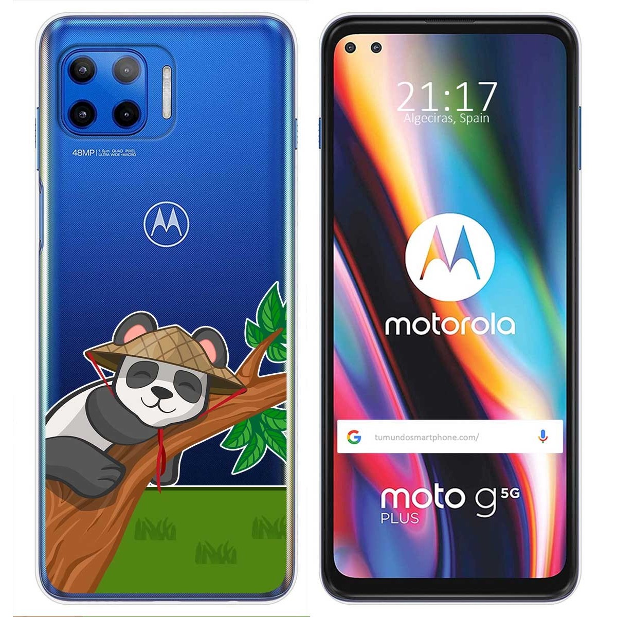 Funda Gel Transparente para Motorola Moto G 5G Plus diseño Panda Dibujos