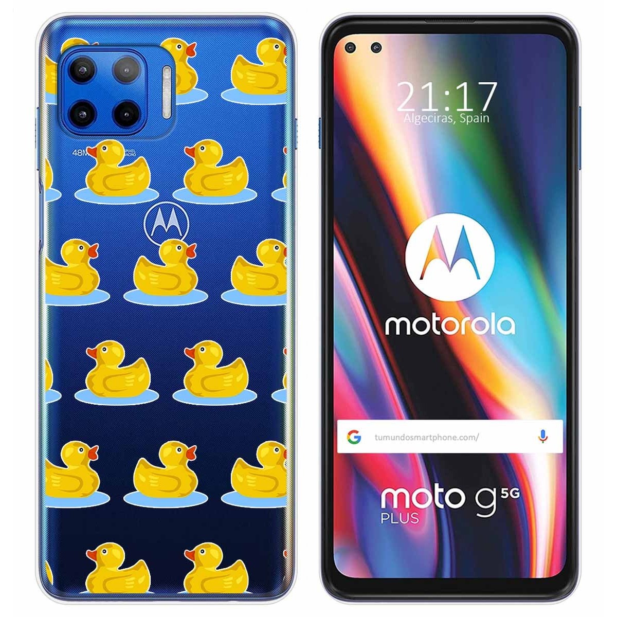 Funda Gel Transparente para Motorola Moto G 5G Plus diseño Pato Dibujos