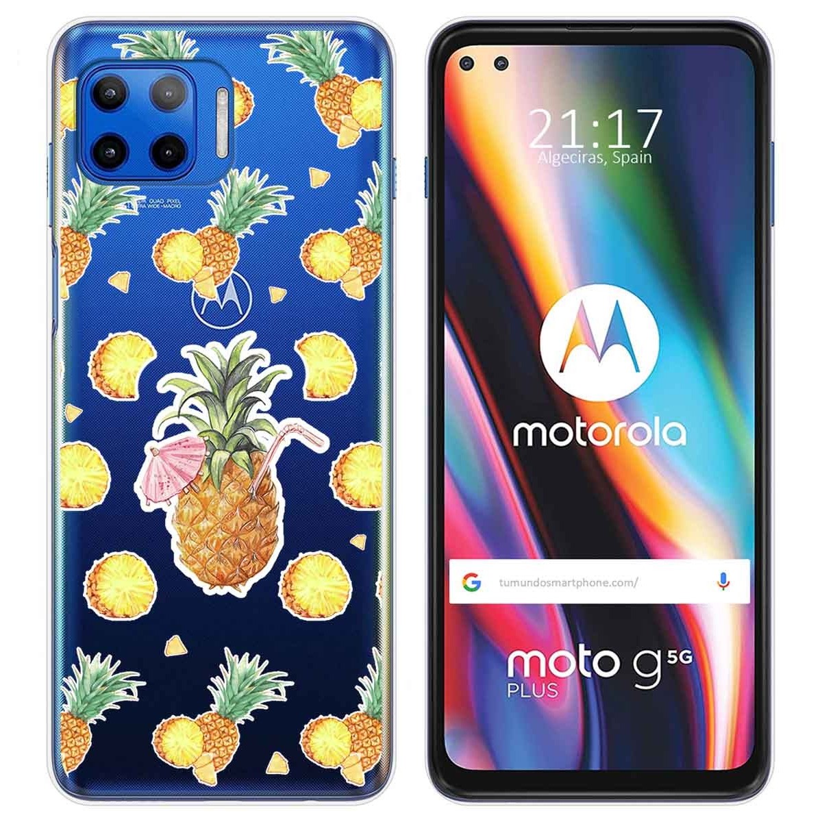 Funda Gel Transparente para Motorola Moto G 5G Plus diseño Piña Dibujos
