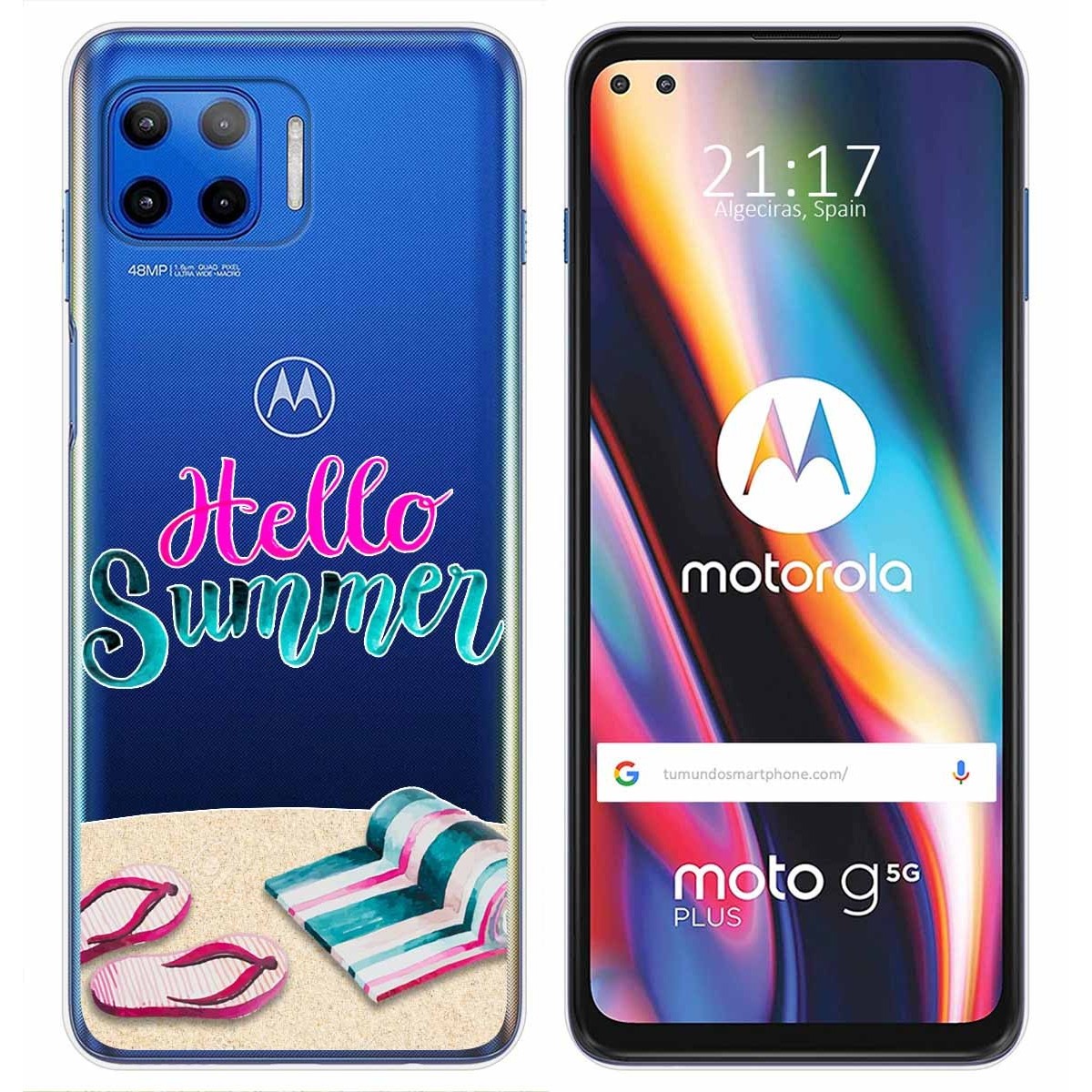Funda Gel Transparente para Motorola Moto G 5G Plus diseño Summer Dibujos
