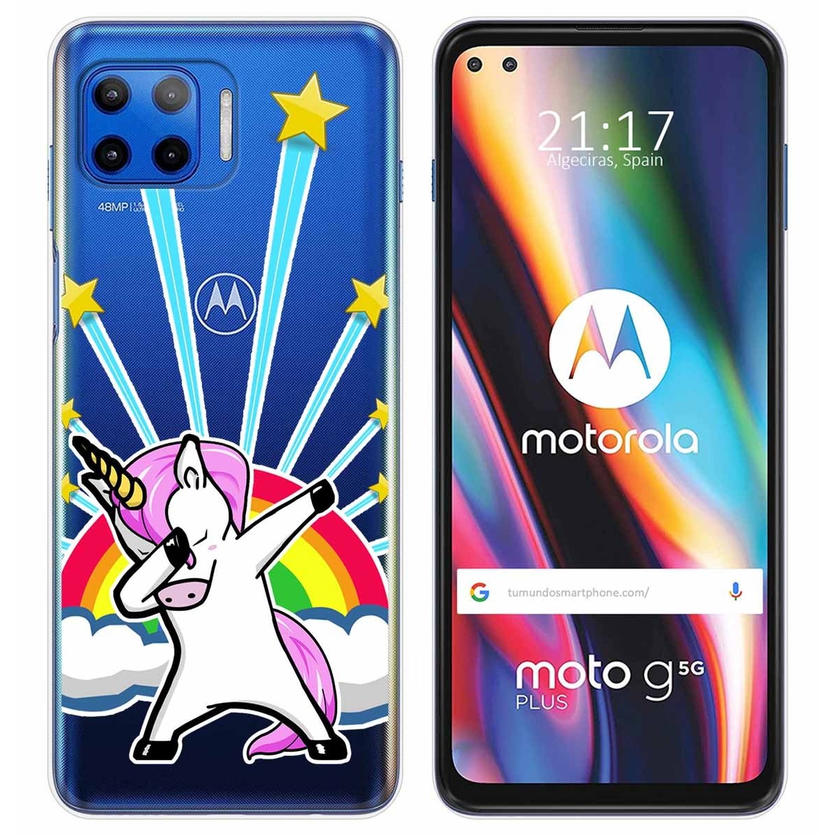 Funda Gel Transparente para Motorola Moto G 5G Plus diseño Unicornio Dibujos