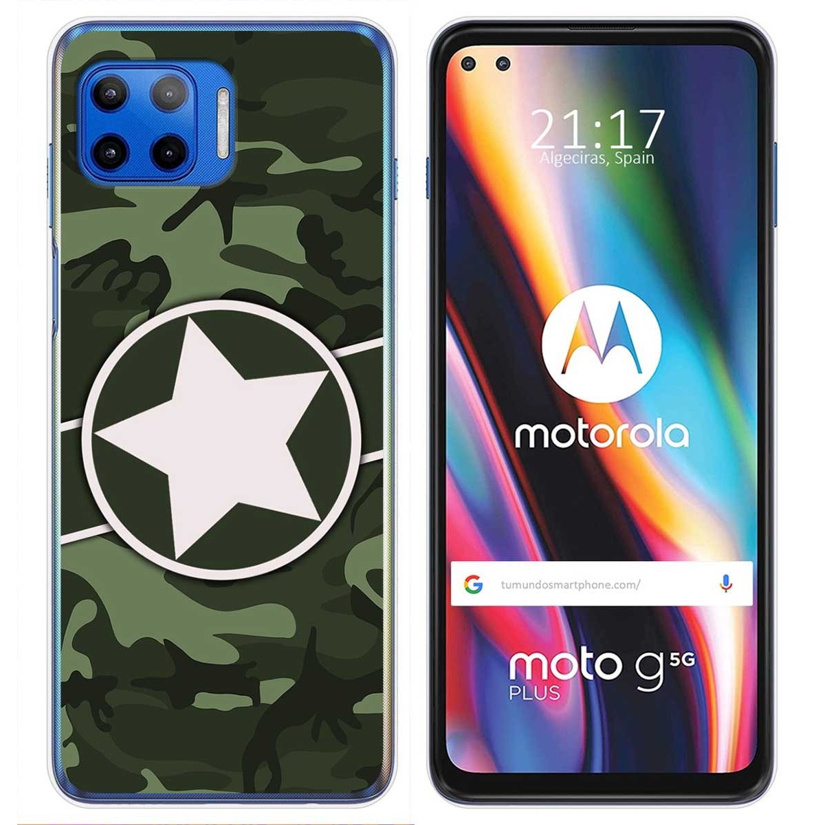 Funda Gel Tpu para Motorola Moto G 5G Plus diseño Camuflaje 01 Dibujos