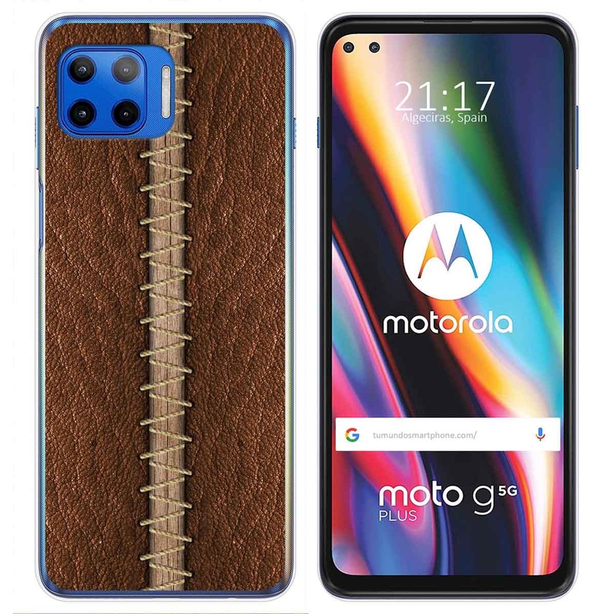 Funda Gel Tpu para Motorola Moto G 5G Plus diseño Cuero 01 Dibujos